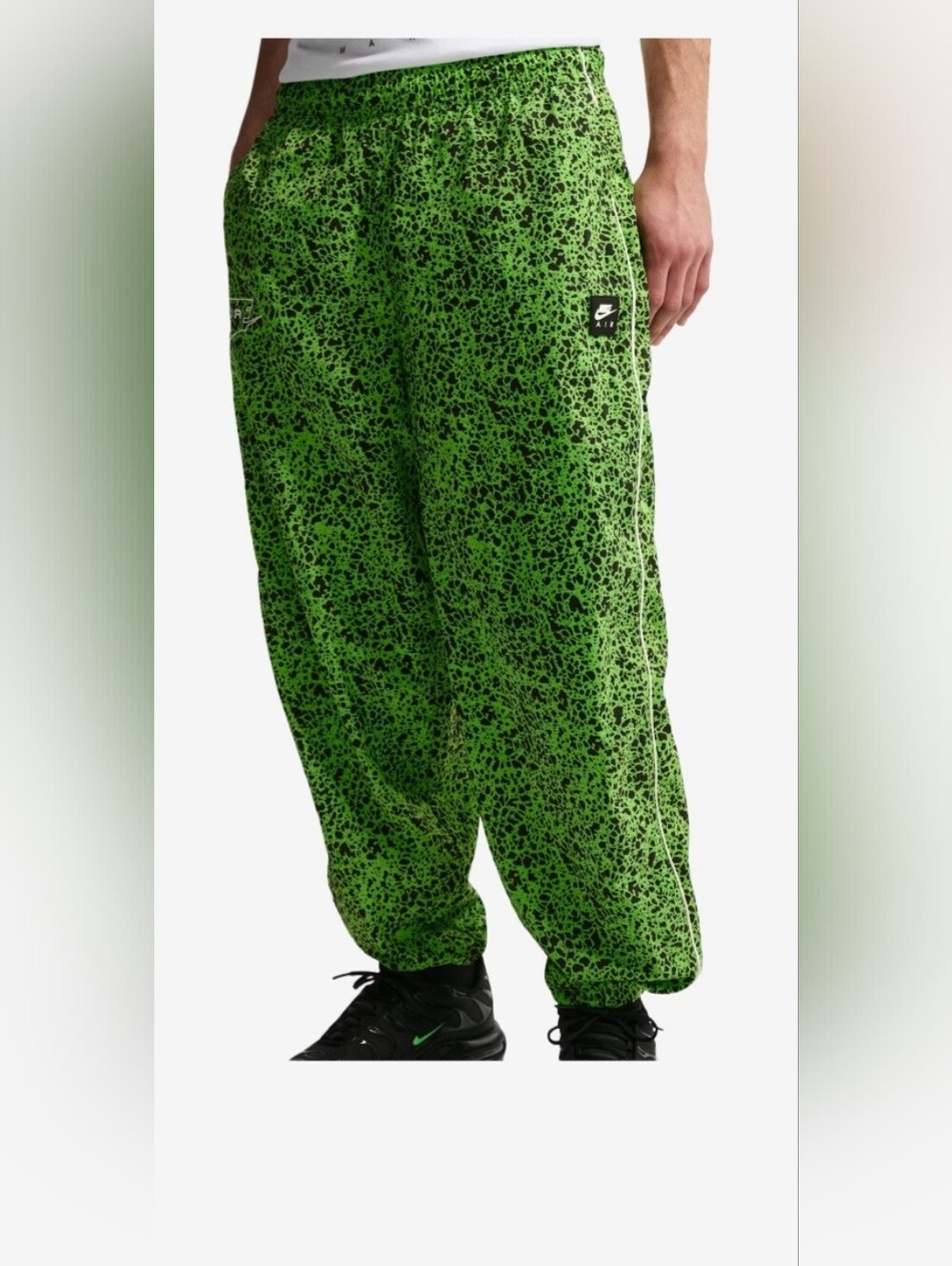 Nike Air Woven AOP TL Green Speckle Print Joggers